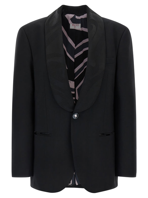Emilio Pucci 95% Virgin Wool blazer in black