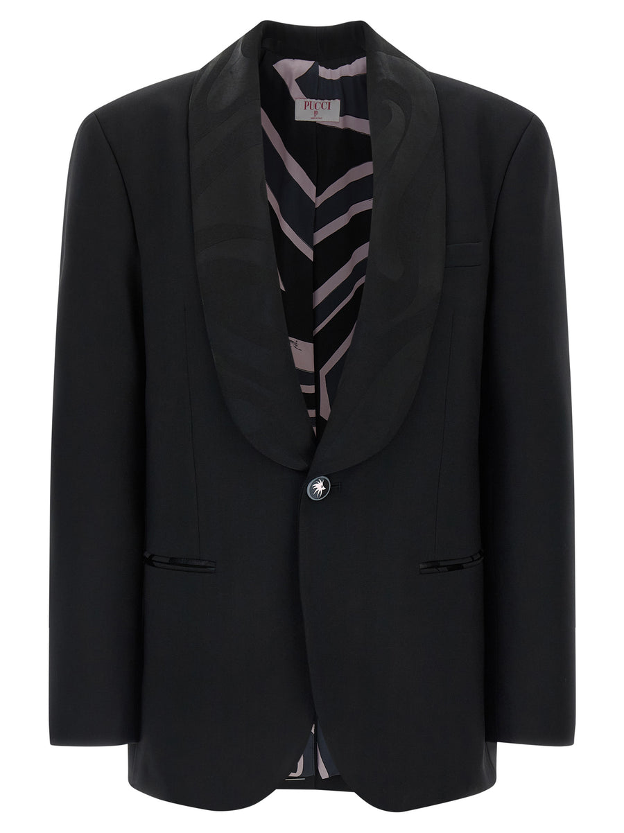 Emilio Pucci 95% Virgin Wool blazer in black