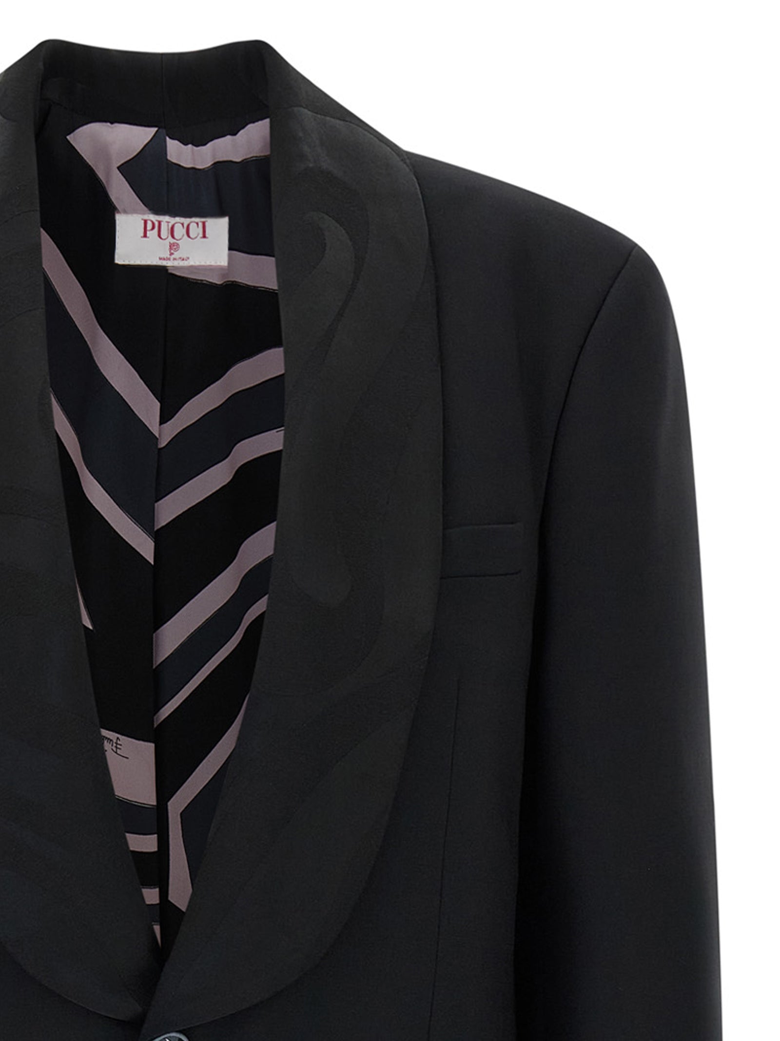Emilio Pucci 95% Virgin Wool blazer in black — view 3