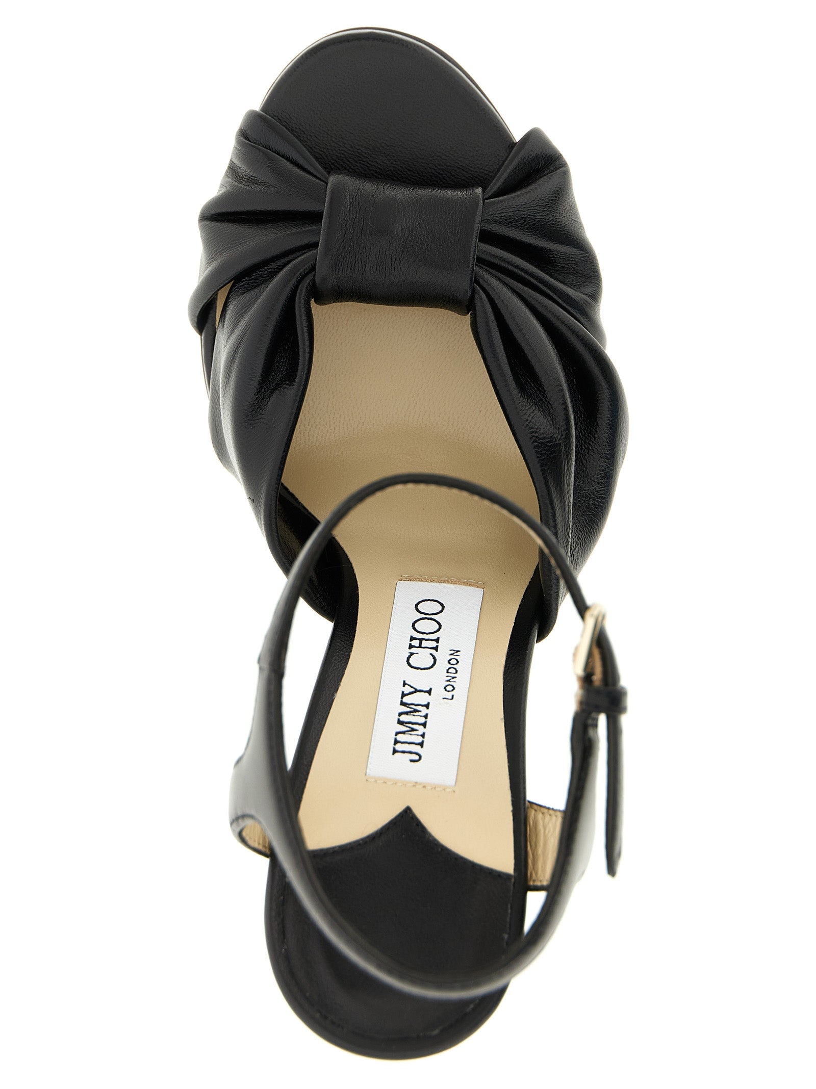Jimmy Choo 82% Leather platform heel sandal in black — view 4