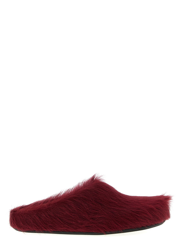 Marni 100% calfskin leather (Bos Taurus) slipper in bordeaux