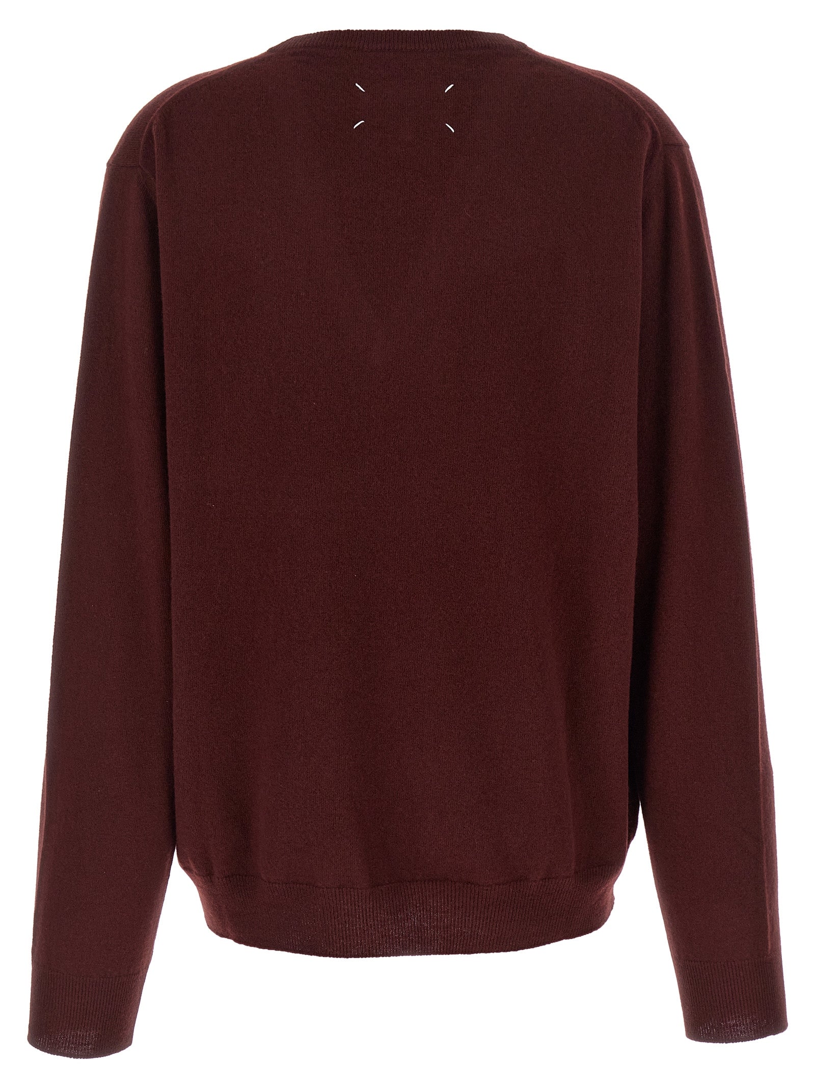 Maison Margiela 100% virgin wool sweater in burgundy — view 2