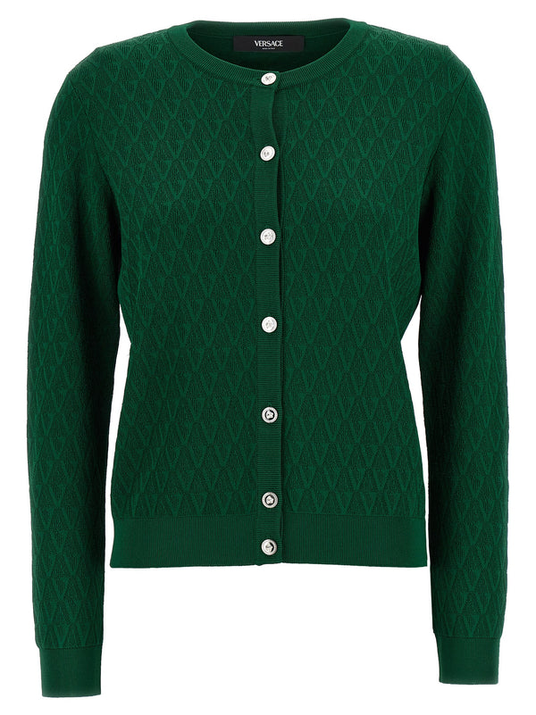 Versace 91% Viscose cardigan in green