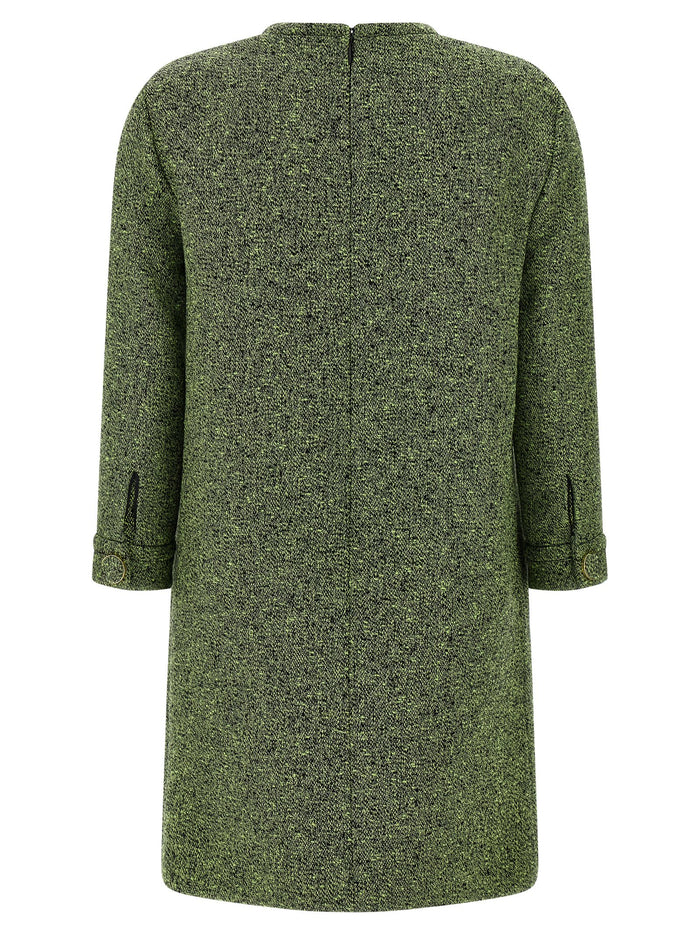 Gucci 59% cotton sweater dress in green — view 2