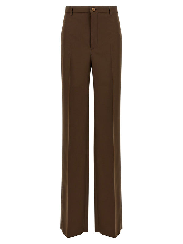 Gucci 100% polyester trousers in brown