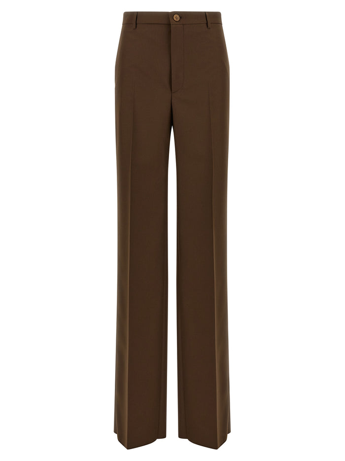 Gucci 100% polyester trousers in brown