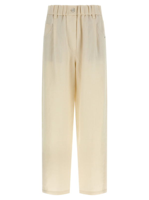 Brunello Cucinelli 72% viscose trousers in white