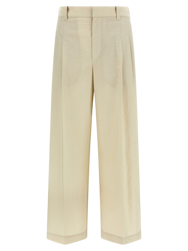 Brunello Cucinelli 75% cotton trousers in white