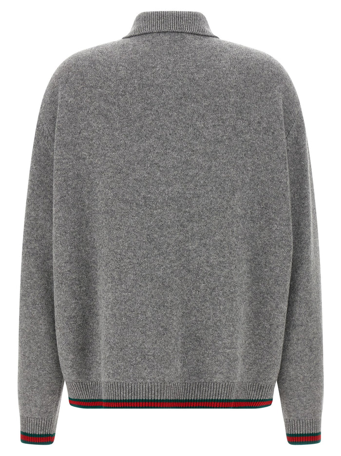 Gucci 70% wool cardigan in gray — view 2