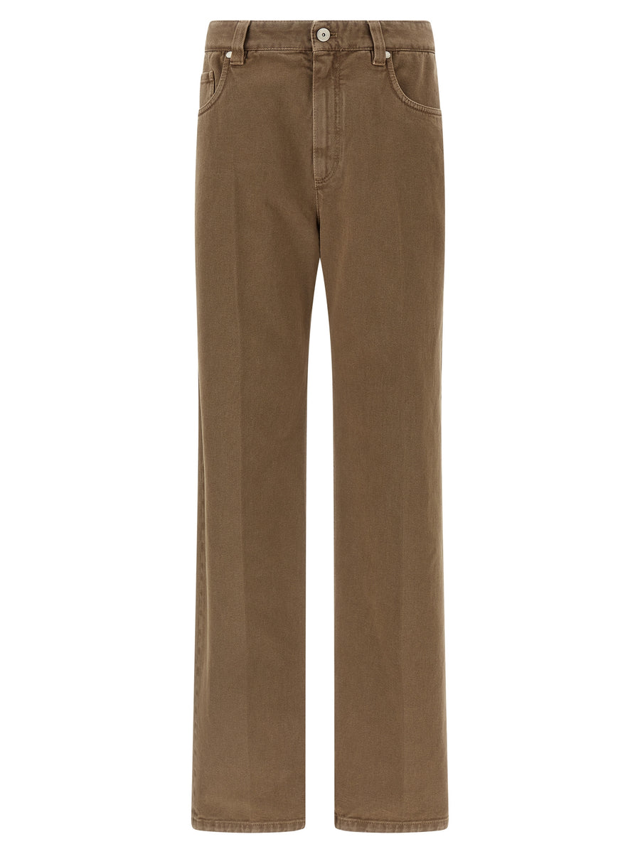 Brunello Cucinelli 100% cotton trousers in beige