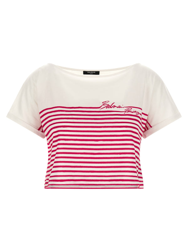 Balmain 100% cotton t-shirt in pink
