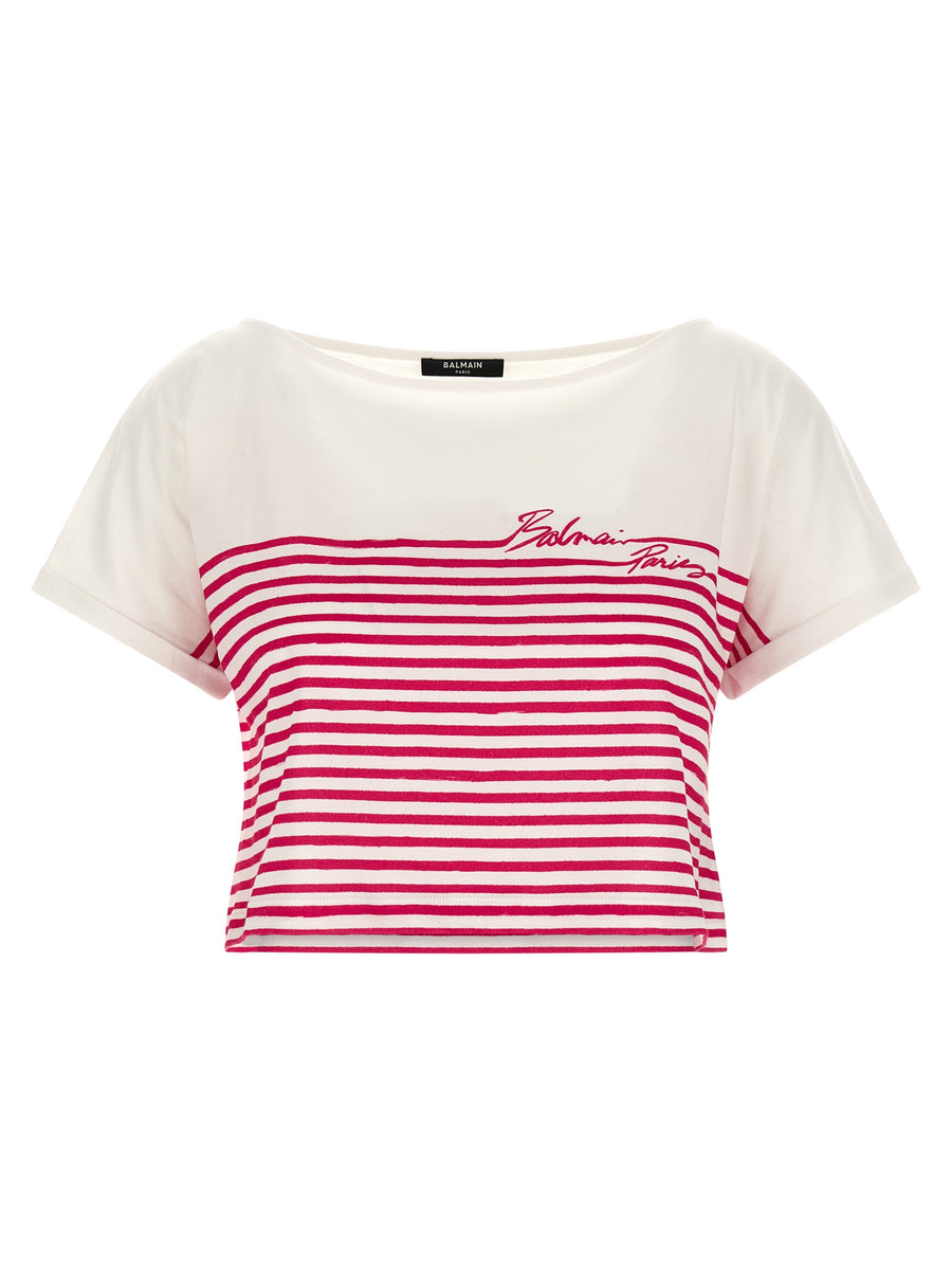 Balmain 100% cotton t-shirt in pink