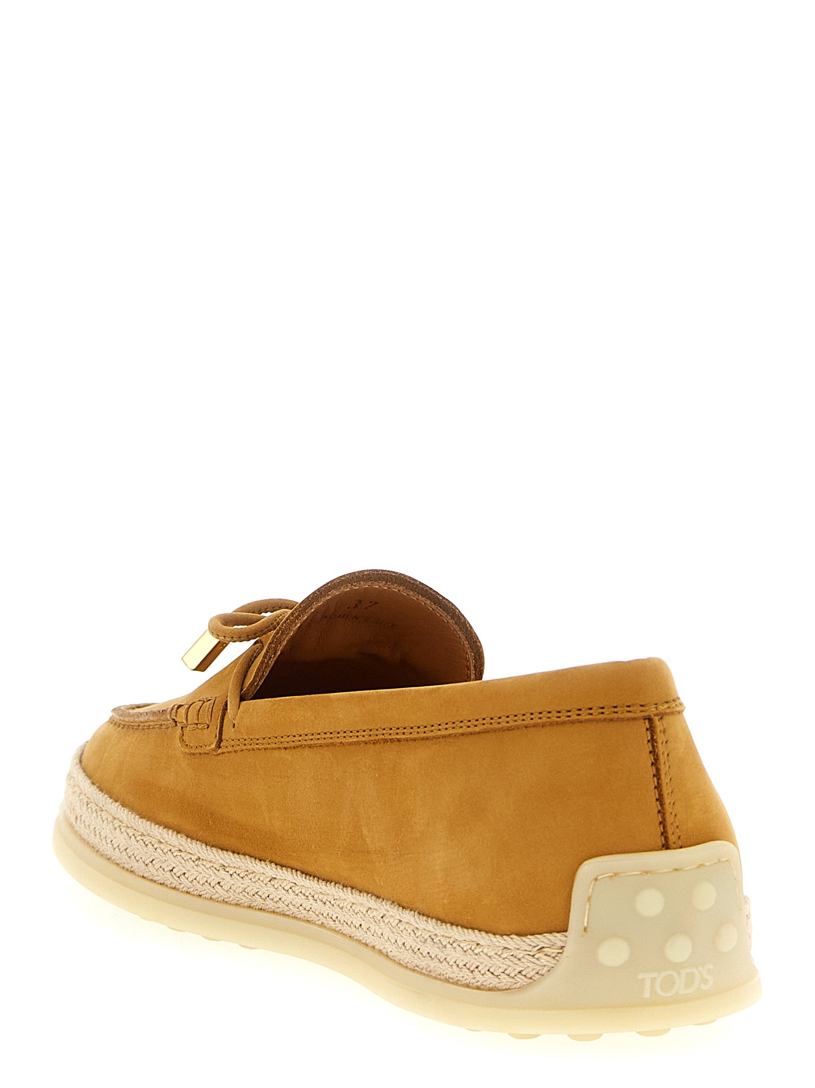 Tod's 100% calfskin leather loafer in beige — view 3