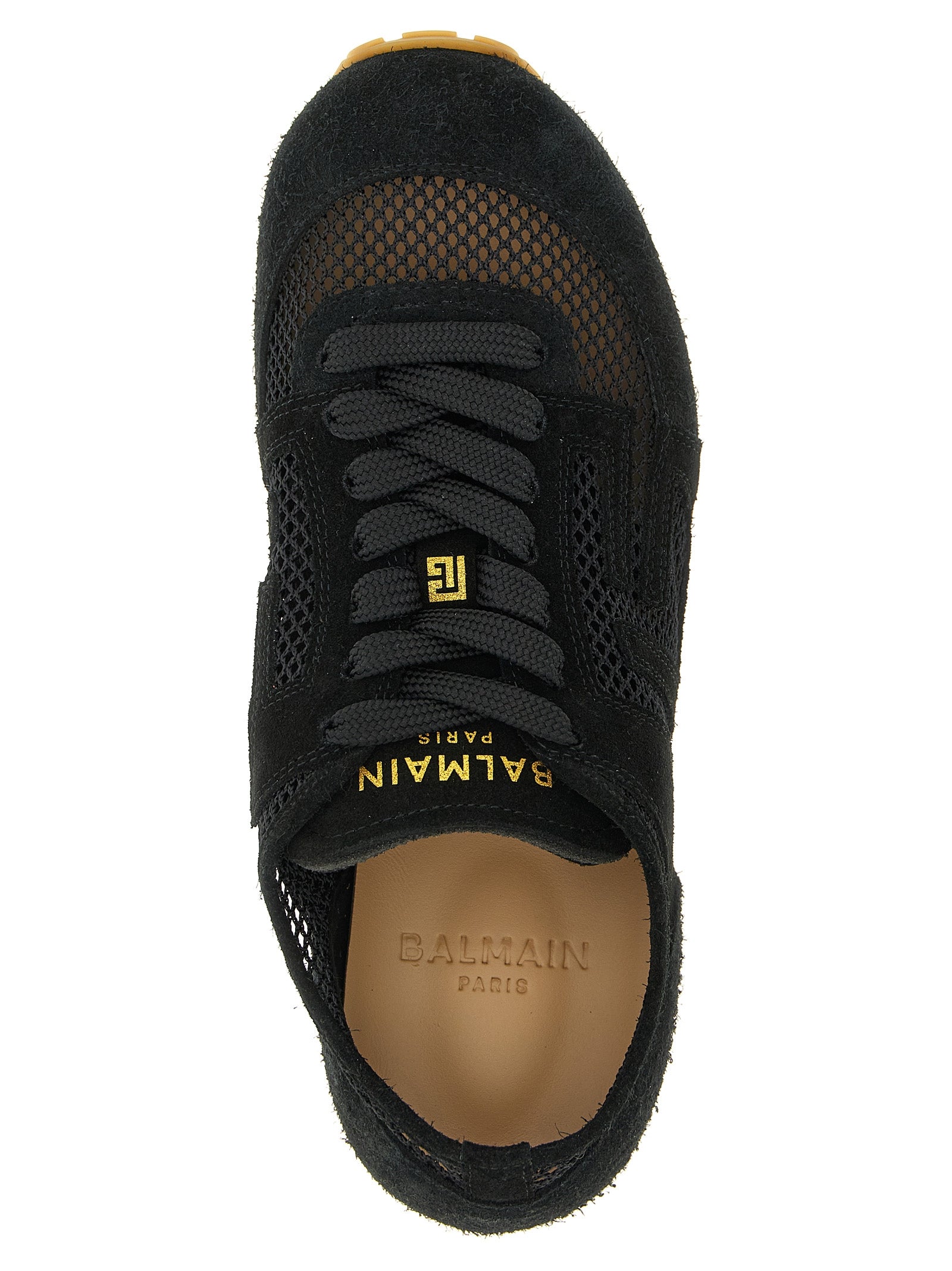 Balmain 100% calfskin leather sneaker in black — view 4