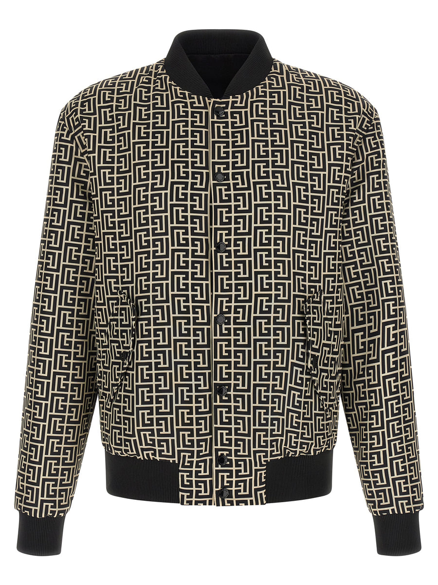 Balmain 100% polyamide bomber jacket in black