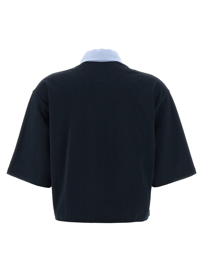 Stella McCartney 99% cotton polo shirt in blue — view 2