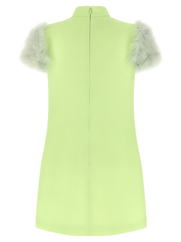 Valentino Garavani 65% virgin wool dress in green — view 2