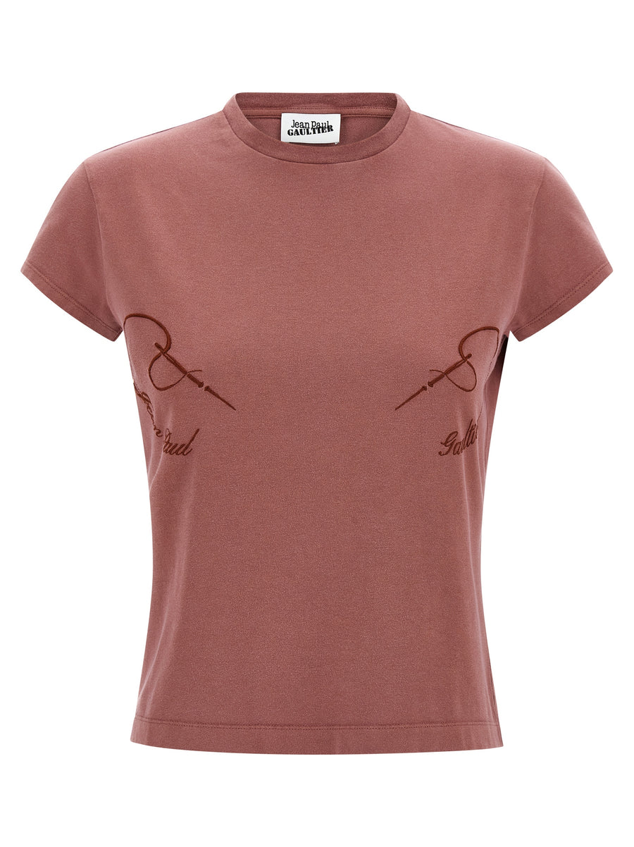 Jean Paul Gaultier 96% organic cotton t-shirt in rose gold