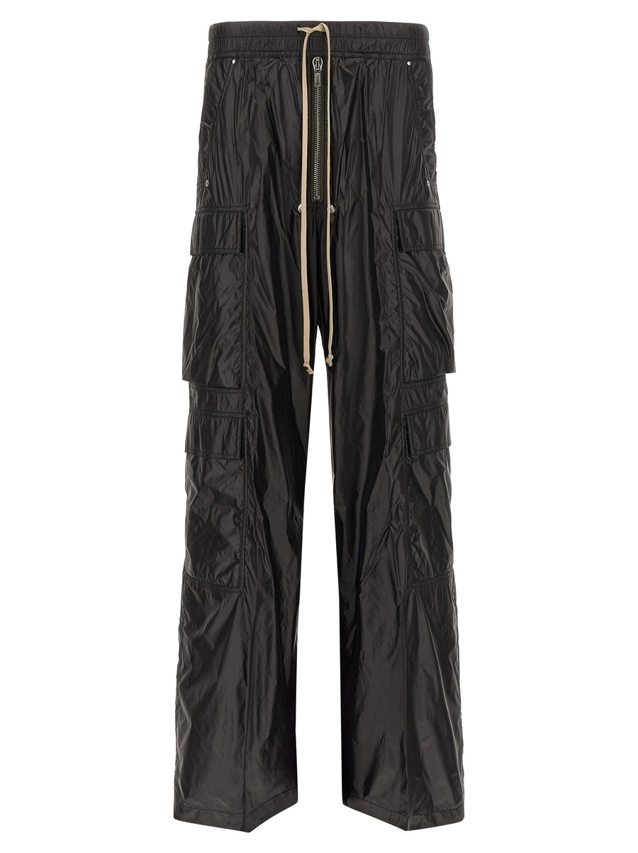 Rick Owens 100% nylon cargo pants in black