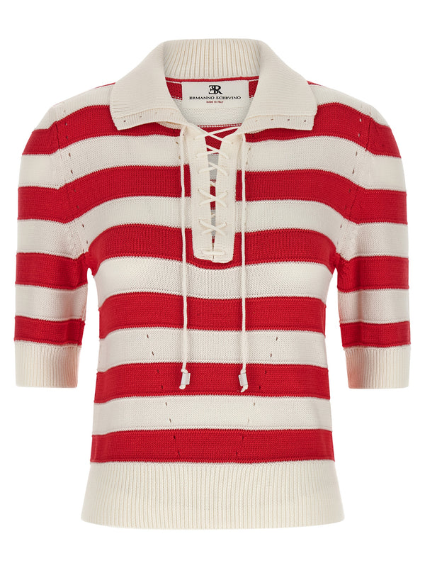 Ermanno Scervino 70% cotton polo shirt in red