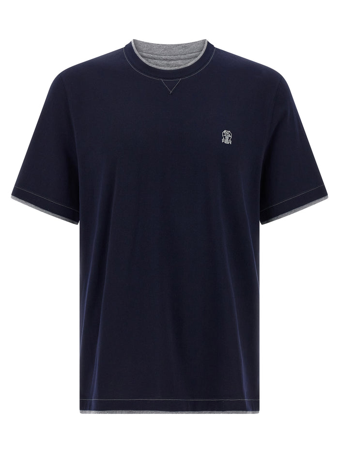 Brunello Cucinelli 100% Cotton t-shirt in navy