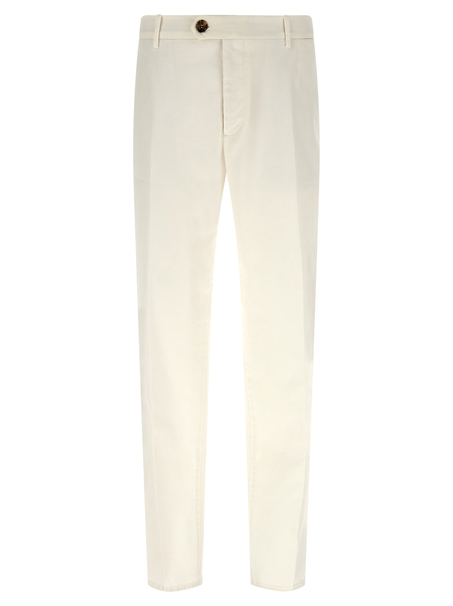 Brunello Cucinelli 97% cotton trousers in white