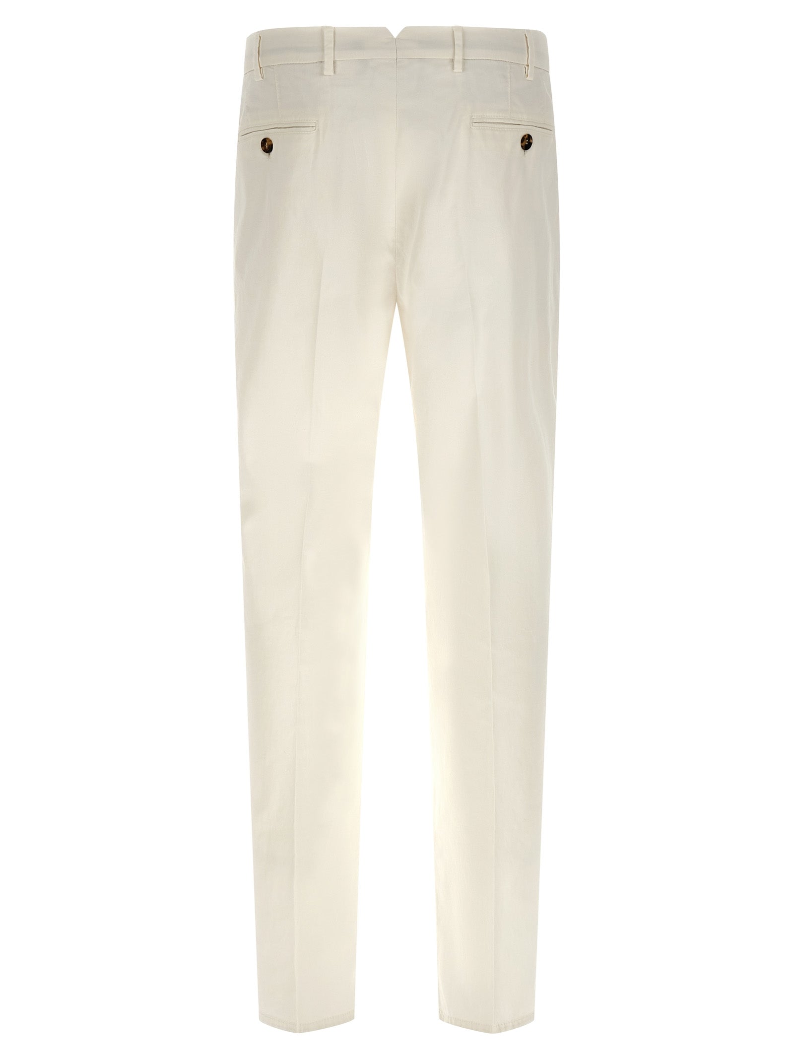 Brunello Cucinelli 97% cotton trousers in white — view 2