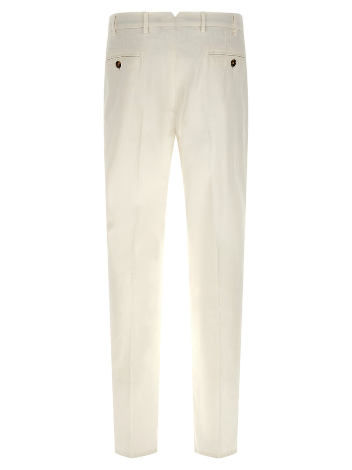 Brunello Cucinelli 97% cotton trousers in white — view 2