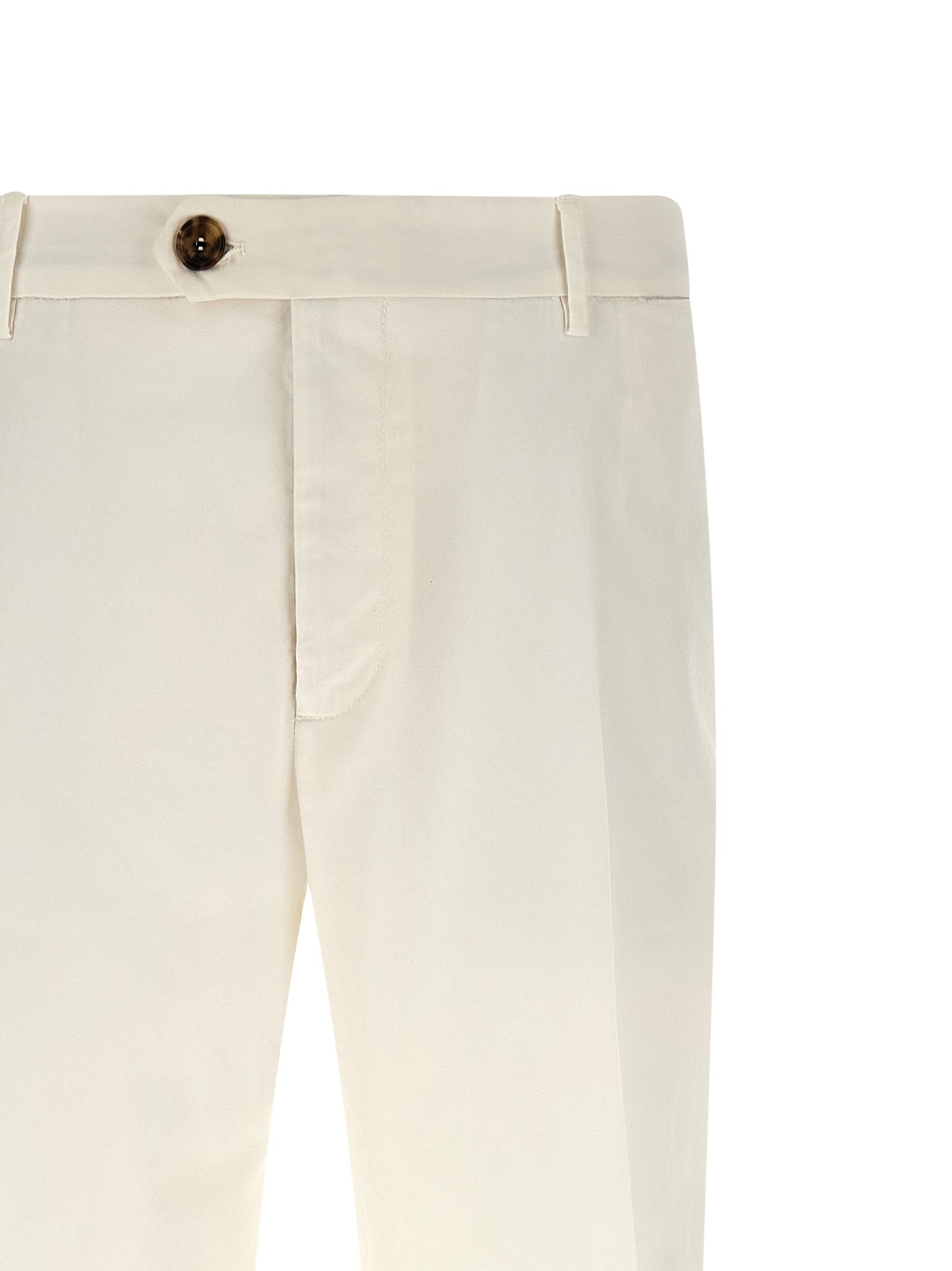 Brunello Cucinelli 97% cotton trousers in white — view 3