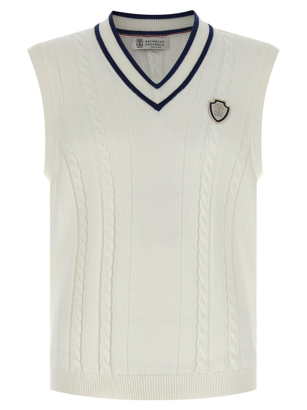 Brunello Cucinelli 100% Cotton tank top in white