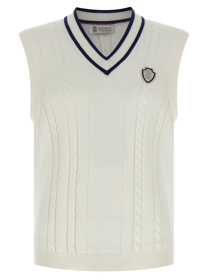 Brunello Cucinelli 100% Cotton tank top in white