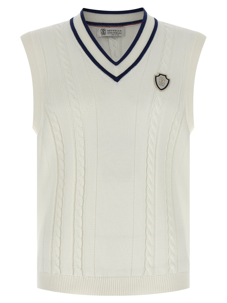 Brunello Cucinelli 100% Cotton tank top in white