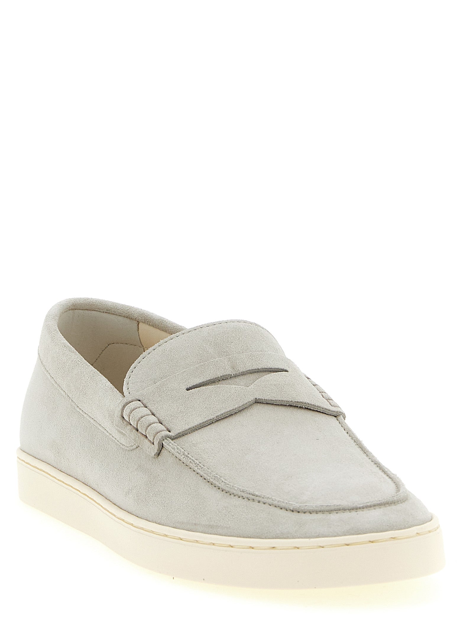Brunello Cucinelli 100% Calfskin Leather loafer in gray — view 2