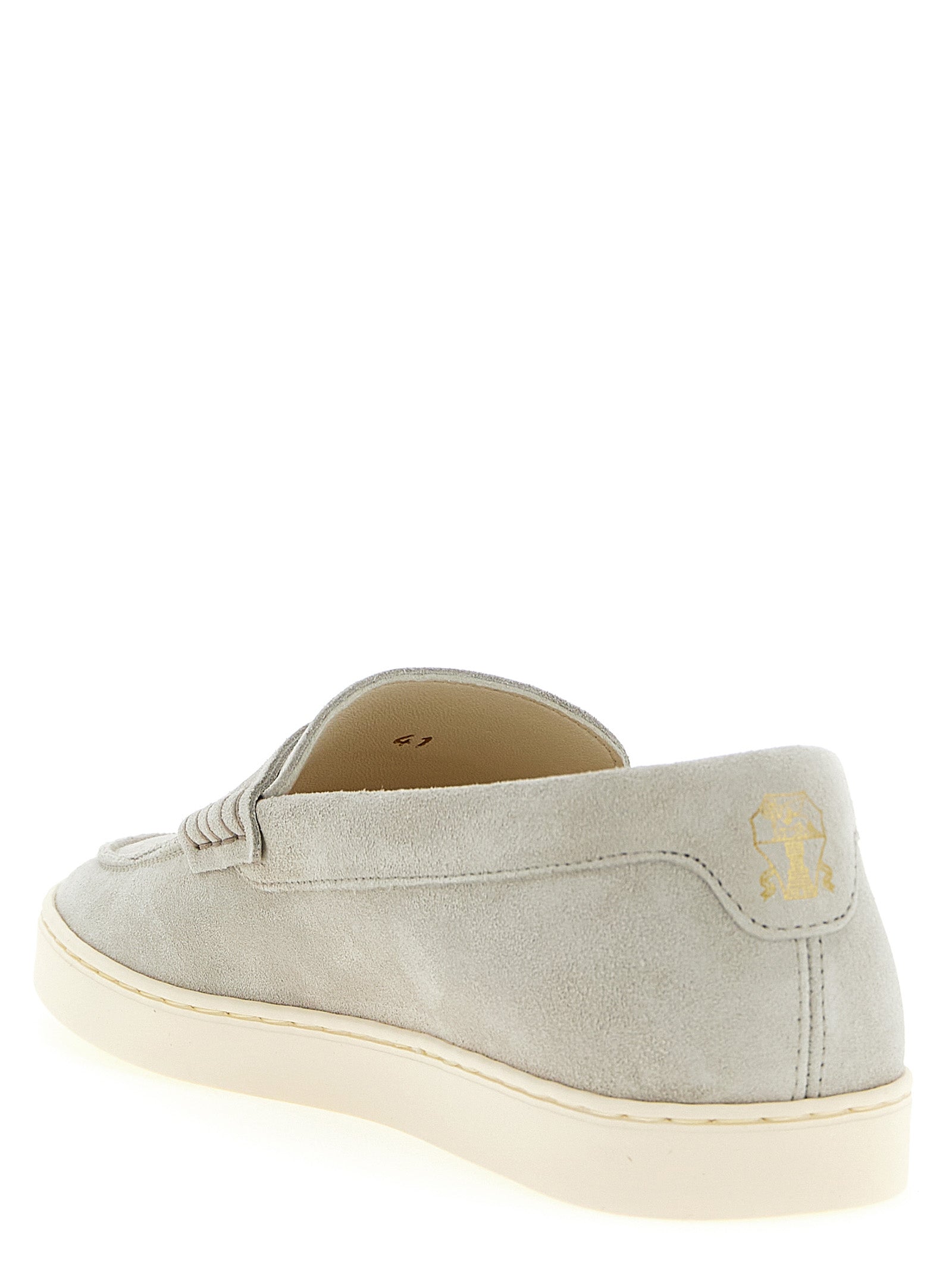 Brunello Cucinelli 100% Calfskin Leather loafer in gray — view 3