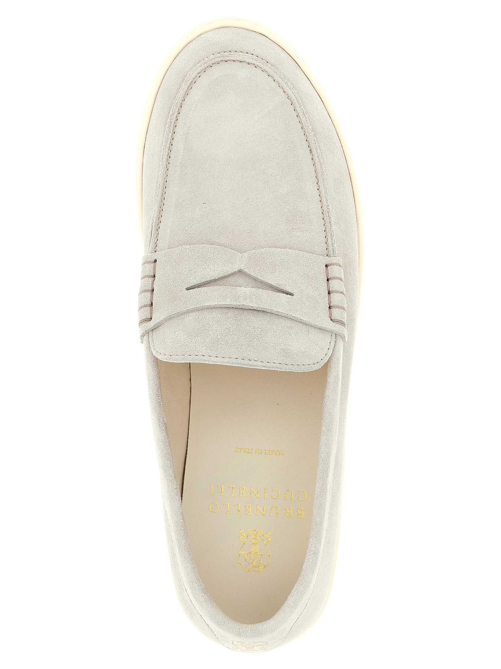Brunello Cucinelli 100% Calfskin Leather loafer in gray — view 4