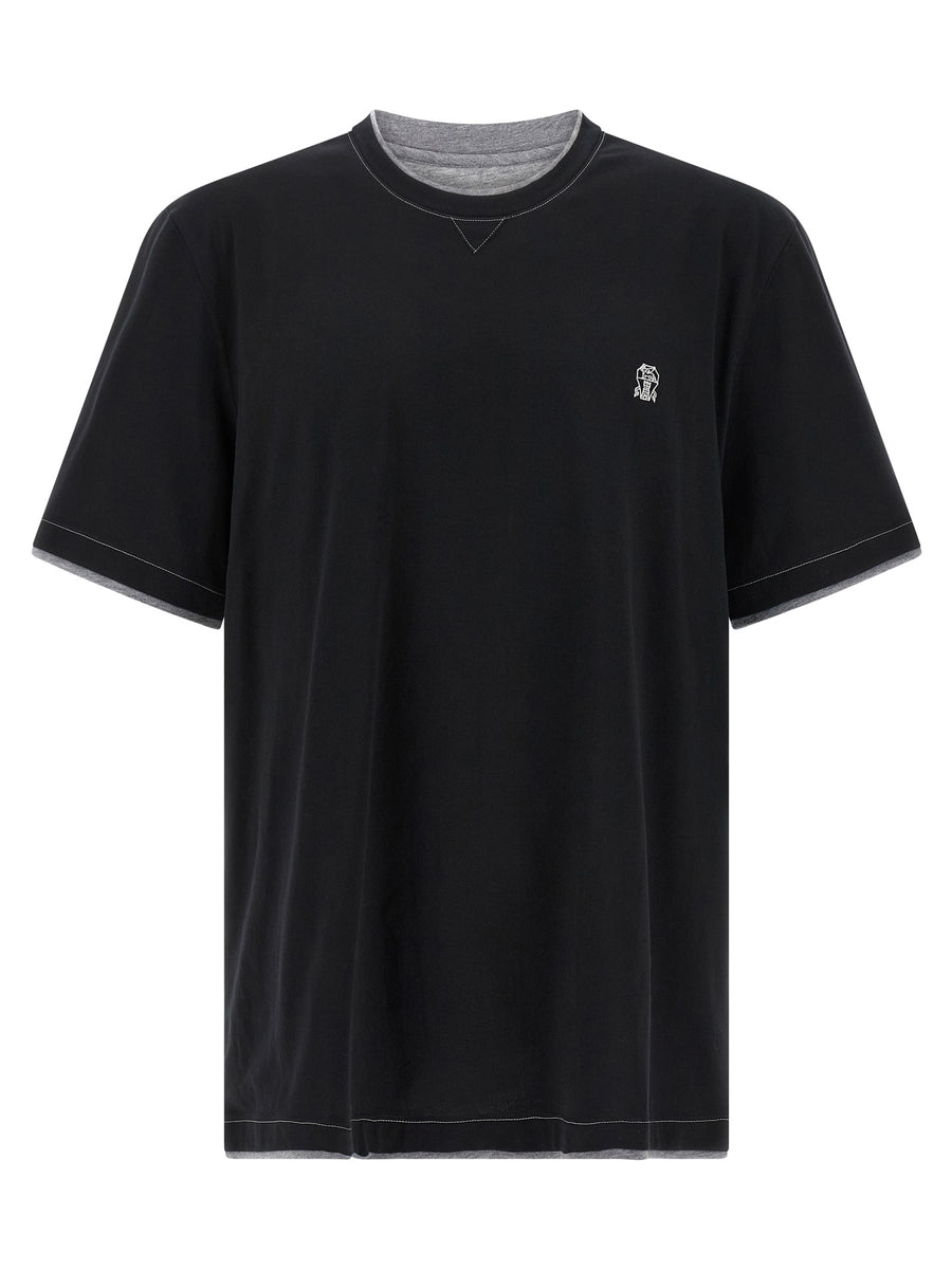 Brunello Cucinelli 100% cotton t-shirt in black