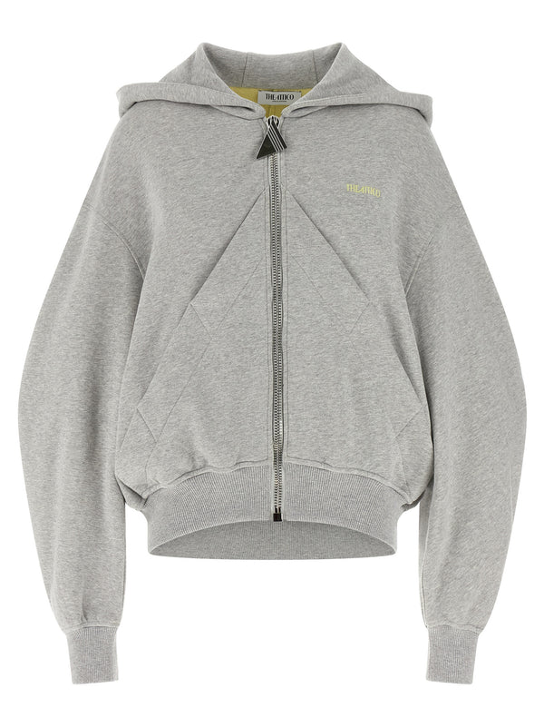 The Attico 100% cotton hoodie in gray
