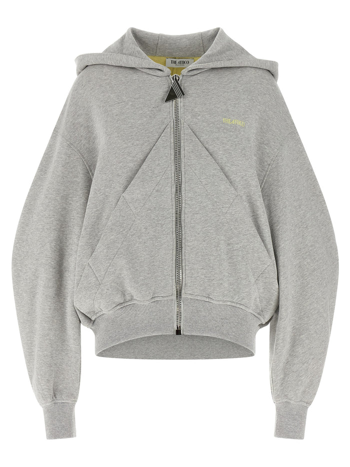The Attico 100% cotton hoodie in gray