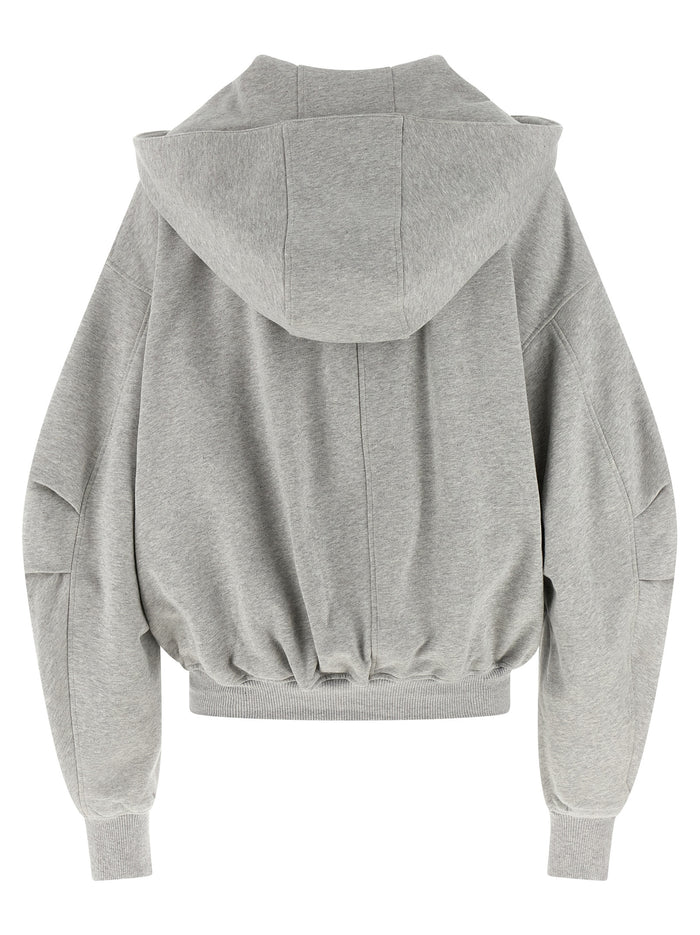 The Attico 100% cotton hoodie in gray — view 2