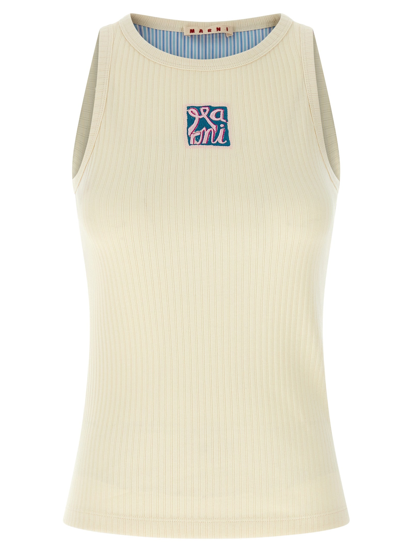 Marni 100% Cotton tank top in beige