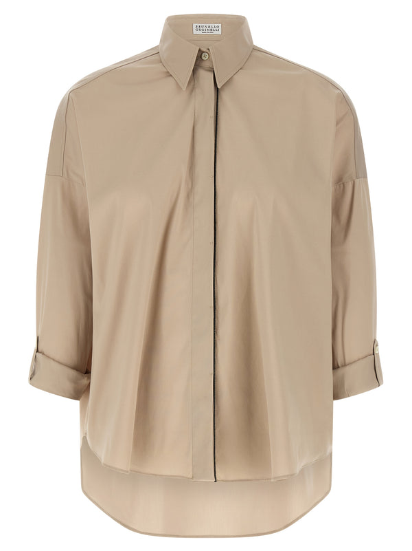 Brunello Cucinelli 72% cotton shirt in beige