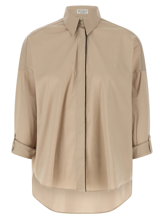 Brunello Cucinelli 72% cotton shirt in beige