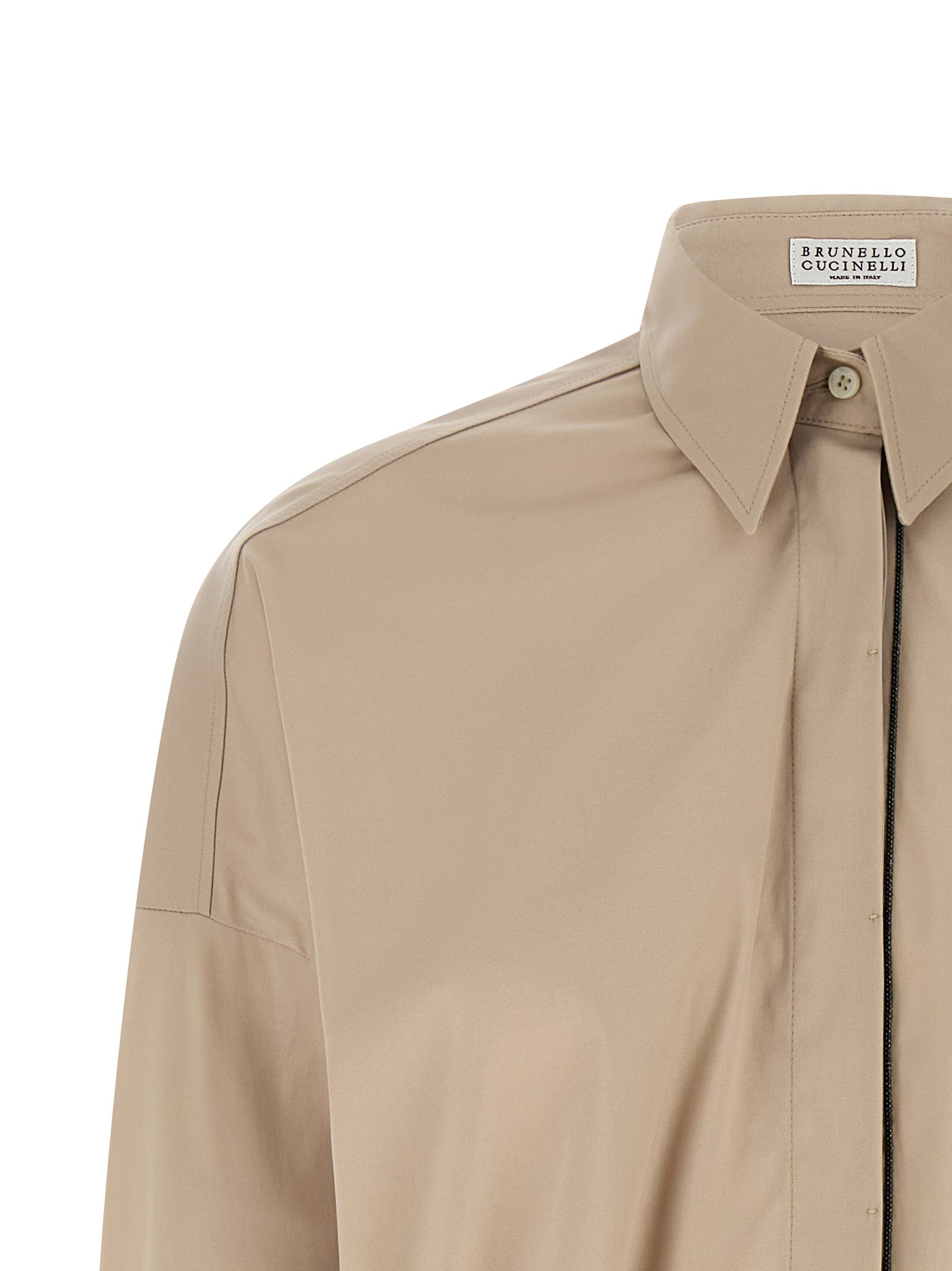 Brunello Cucinelli 72% cotton shirt in beige — view 3