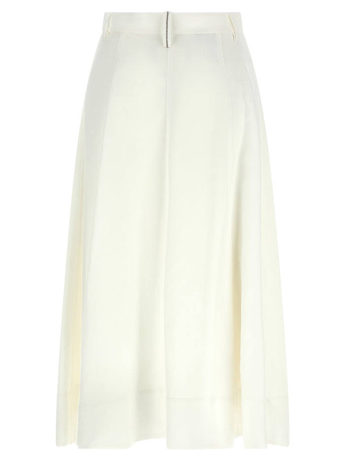 Brunello Cucinelli 72% viscose skirt in white — view 2