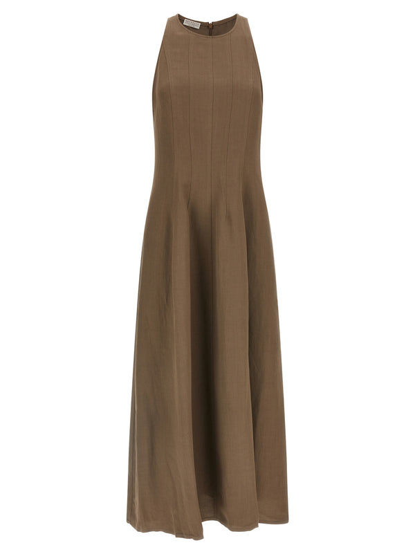 Brunello Cucinelli 72% viscose dress in brown