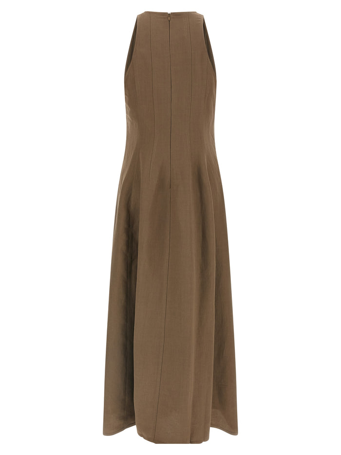 Brunello Cucinelli 72% viscose dress in brown — view 2