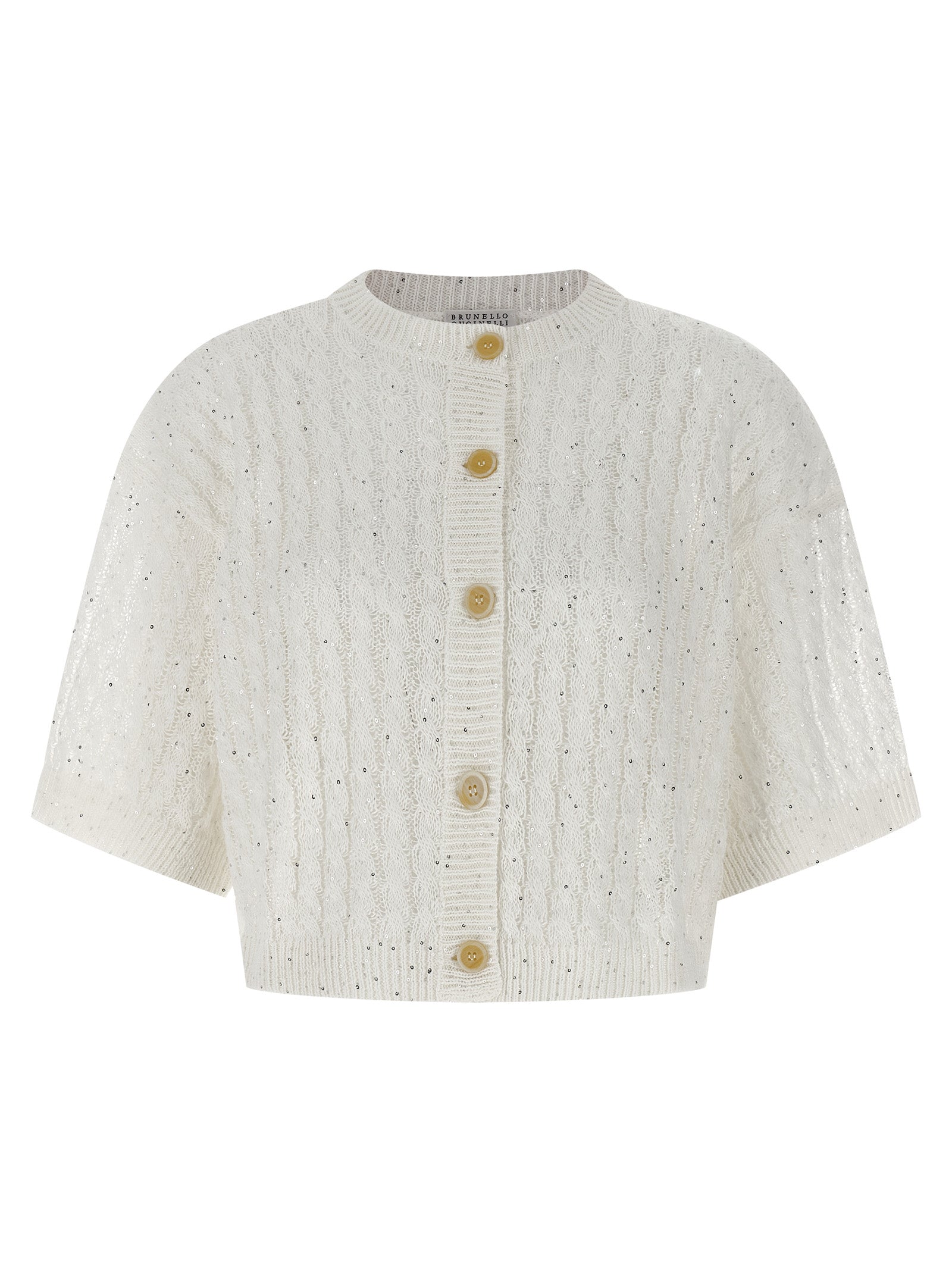 Brunello Cucinelli 94% Linen cardigan in white