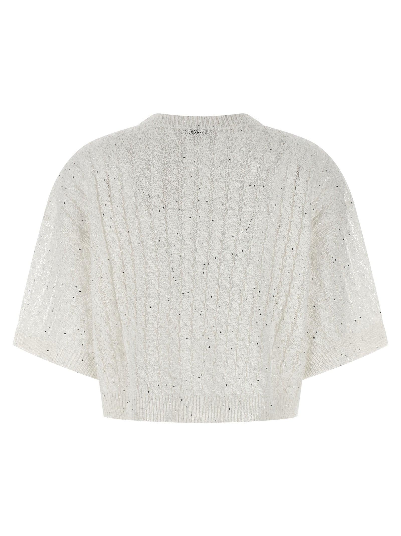 Brunello Cucinelli 94% Linen cardigan in white — view 2