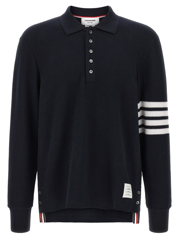 Thom Browne 100% Cotton polo in navy
