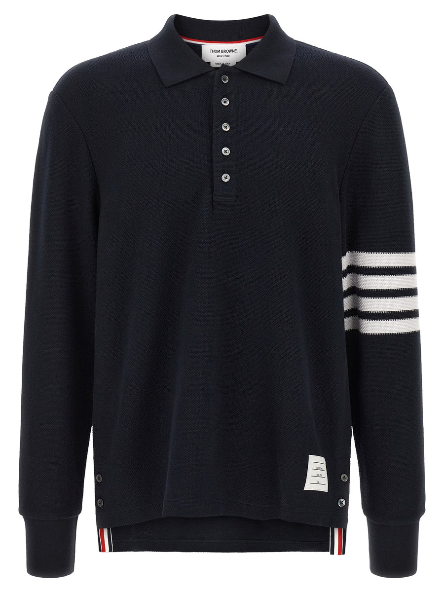 Thom Browne 100% Cotton polo in navy